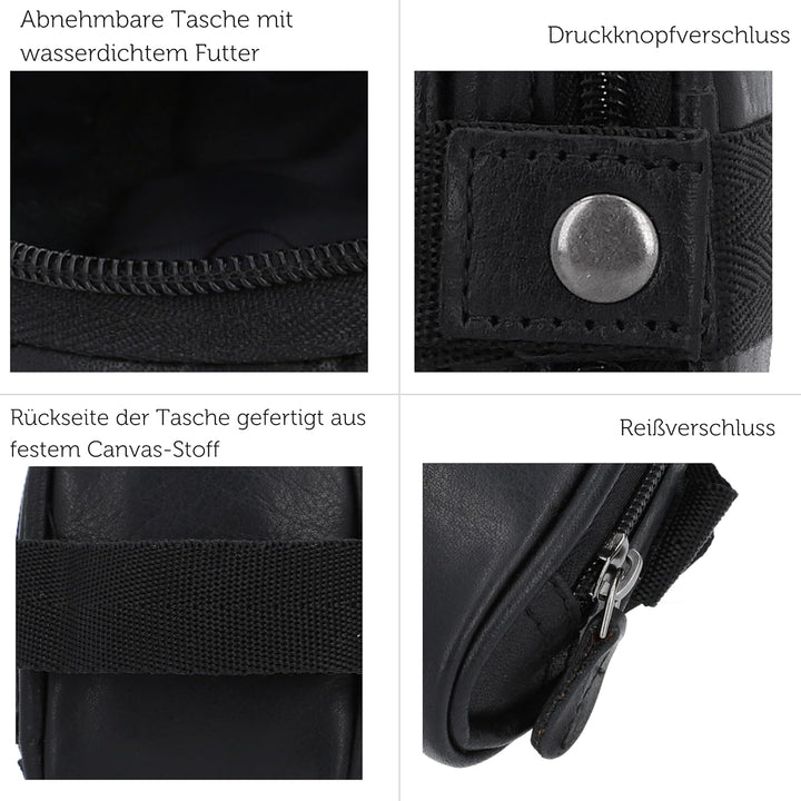 Gusti Satteltasche Leder - UDO B. Schlauchtasche mit wasserfestem Fahrradtasche für Werkzeug Lederta