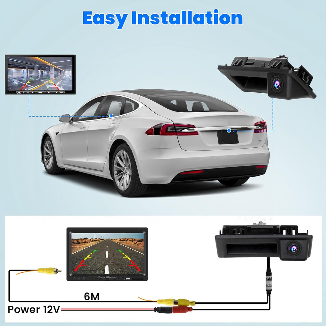 Hikity 1080P AHD Rückfahrkamera für VW Touran Passat Touareg Tiguan Auto Rückfahrkamera 170° Weitwin