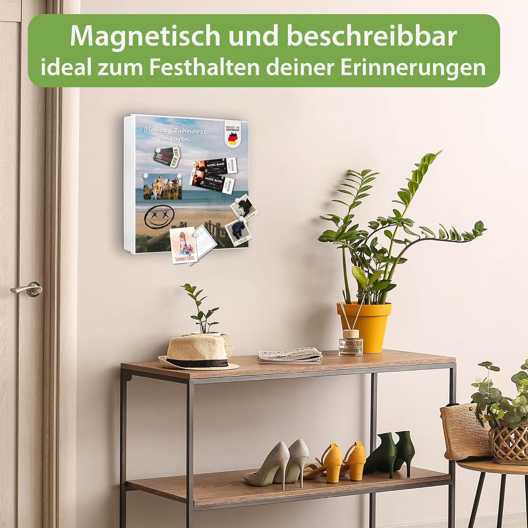 banjado Grosser Schlüsselkasten Metall - Schlüsselbox 30x30cm mit 32 Haken - Schlüsselkasten modern