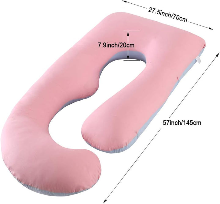 SHANNA Schwangerschaftskissen Seitenschläferkissen Stillkissen U Förmiges XXL Stützkissen 70*145CM G