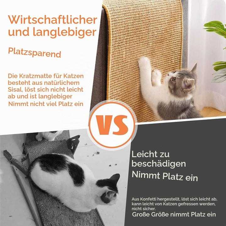Kratzmatte Katze 40 * 60cm, 2 Stück Sisal Kratzbrett Wand, Kratzwand für Katzen, Kratzbretter, Kratz