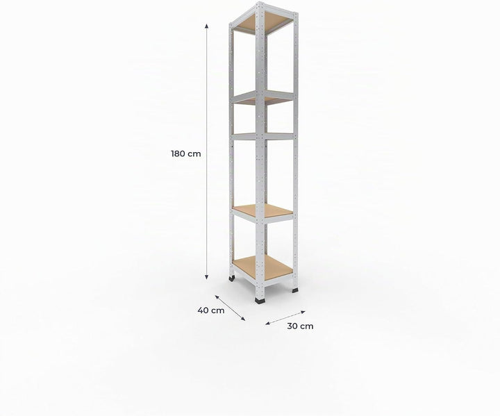 shelfplaza® 180x30x40cm Home Schwerlastregal verzinkt/Metallregal mit 5 Böden/Kellerregal Metall, Ga