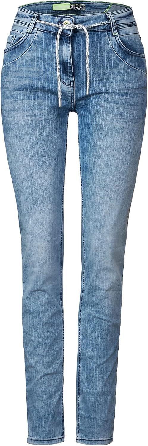Cecil Damen Jeanshose Gestreift 26W / 30L Authentic Mid Blue Wash, 26W / 30L Authentic Mid Blue Wash