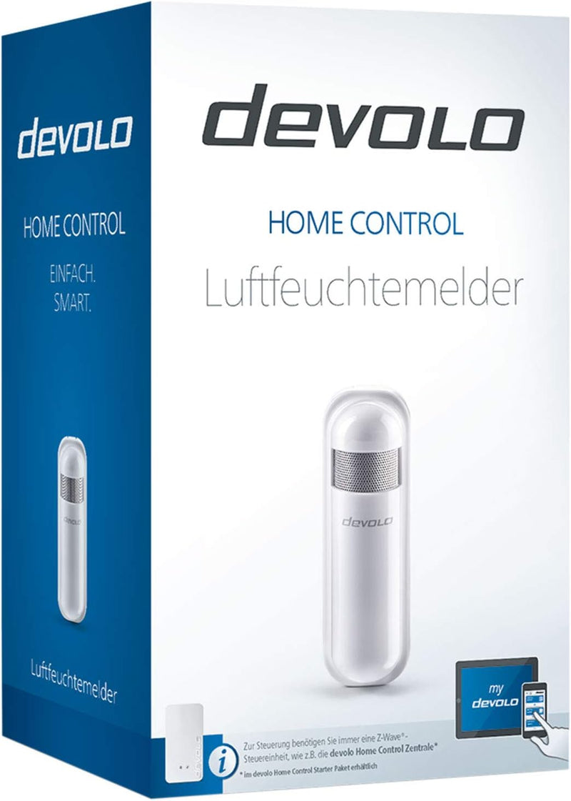 devolo Smart Home, Home Control Luftfeuchtemelder, Funk Hygrometer innen, Z-Wave Hausautomation, Tem