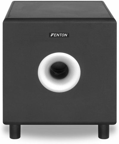 Fenton SHFS10B Subwoofer aktiv 10 Zoll, 200 Watt Sub Woofer, Integrierter Verstärker, Bass Box, Perf