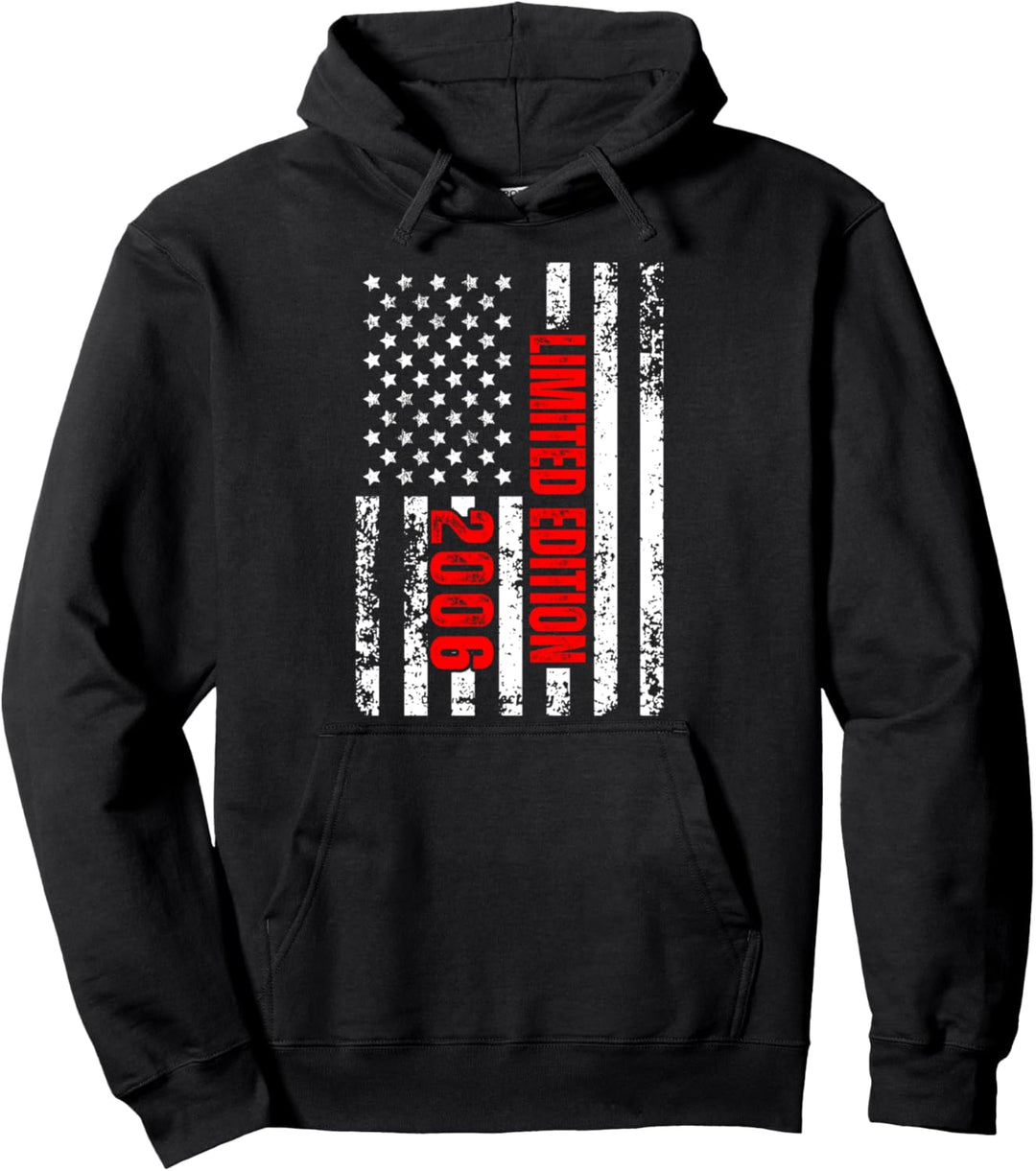 Limitierte Auflage und geboren 2006, Patriotischer Geburtstag Pullover Hoodie