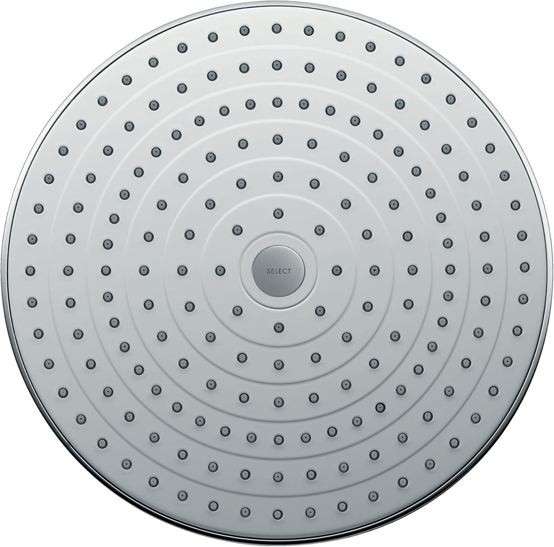 hansgrohe Raindance Select S 300 Duschkopf, Kopfbrause für Deckenmontage, 2 Strahlarten, Weiss/Chrom