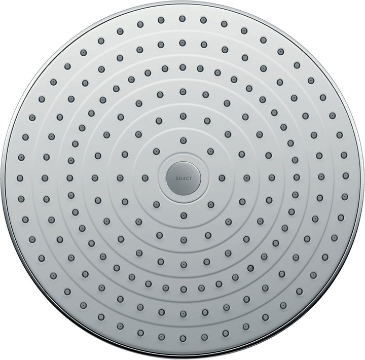 hansgrohe Raindance Select S 300 Duschkopf, Kopfbrause für Deckenmontage, 2 Strahlarten, Weiss/Chrom