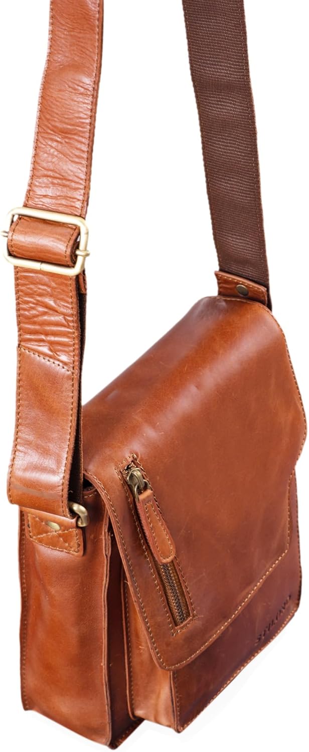 STILORD 'Pete' Umhängetasche Leder klein Männer Schultertasche Vintage Messenger Bag Herren 8,4 Zoll