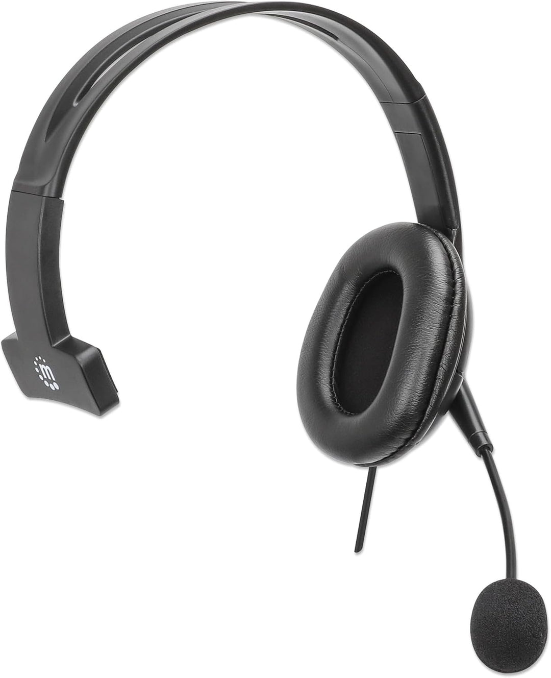Manhattan Mono USB-Headset Links/rechts tragbar 2m Kabel, Schwarz