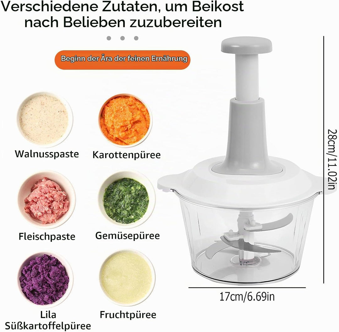 Manual Food Chopper, Regerly 1 Stück 1.5L Manuelle Zerkleinerer Zwiebelschneider Multizerkleinerer P