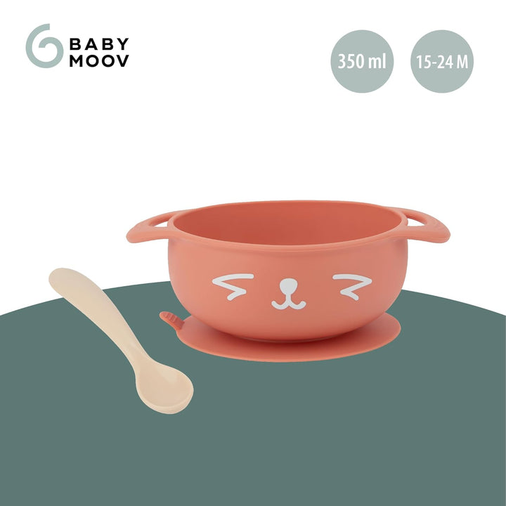 Babymoov Esslernset TAST'ISY Fox 15-24 Monate, Silikon-Kindergeschirr, inkl. Breischale und Löffel T