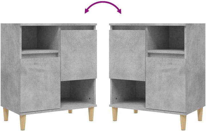 vidaXL Sideboard, Kommode mit 4 Fächern 2 Türen, Highboard Wohnzimmerschrank mit Holzbeinen, Schrank