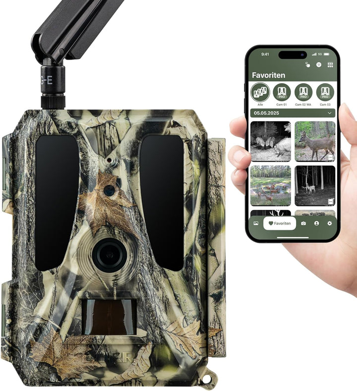 DÖRR Cloud Pro 4G Wildkamera, Überwachungskamera, 100°, Wiederaufladbar 18650, iOS & Android & Web A