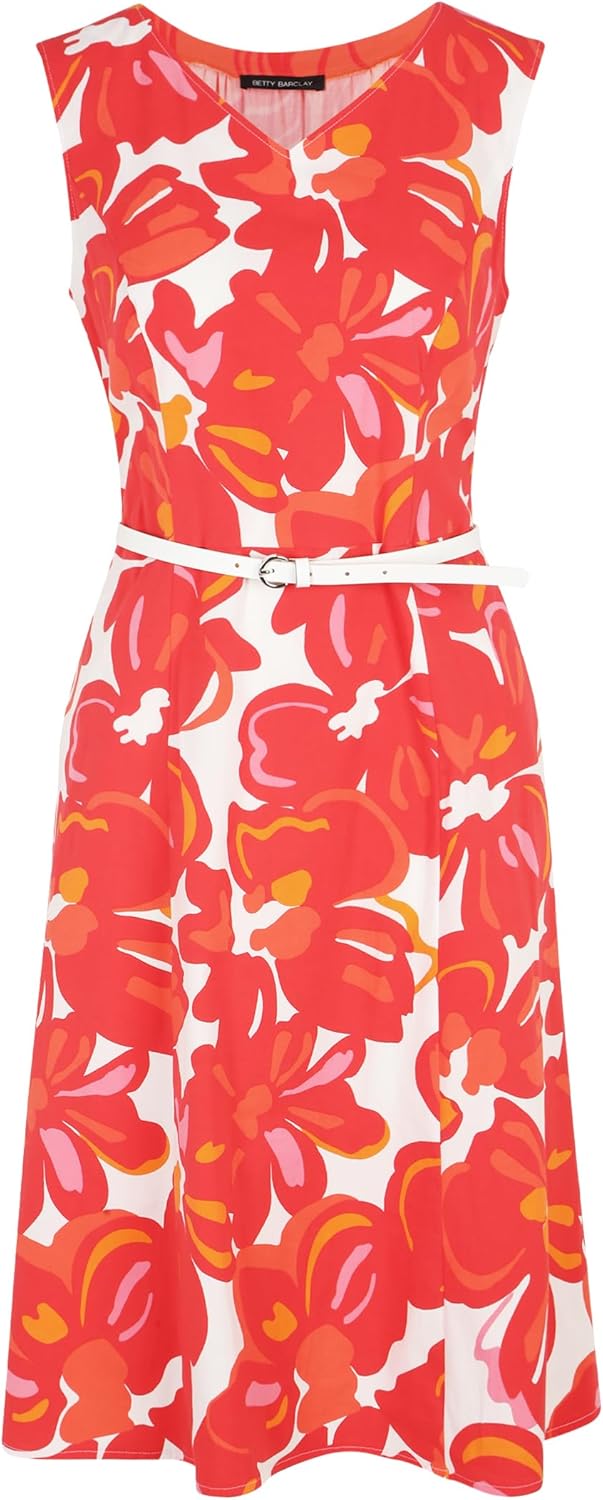 Betty Barclay Damen Kleid 38 Cream/Red, 38 Cream/Red