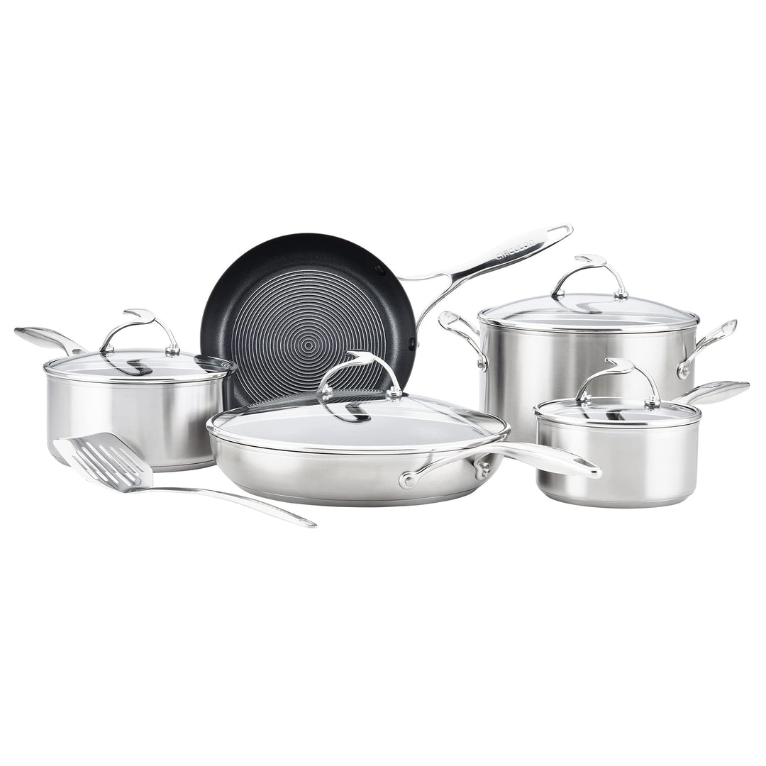 Circulon SteelShield Edelstahl Topfset Induktion 5-Teilig mit Bratpfanne, Sauteuse & Bonus Pfannenwe