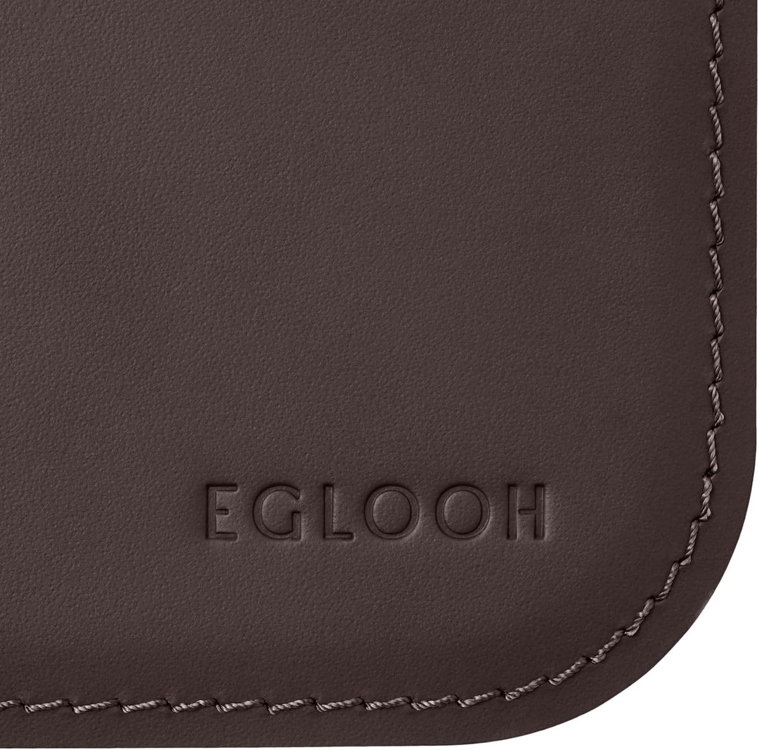 eglooh - Herms - Mauspad aus Leder Dunkel Braun cm 25x20 - Mousepad für Schreibtisch und Büro, handw