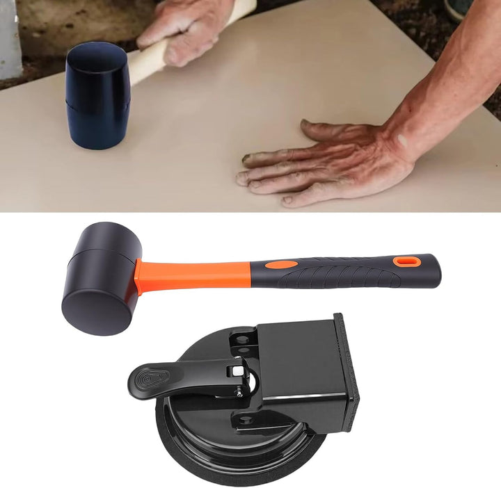 Fafeicy Werkzeug Zum Fixieren von Bodenlücken mit Saugnapf und Hammer, 70 Kg Zugkraft, 118 Mm Greife