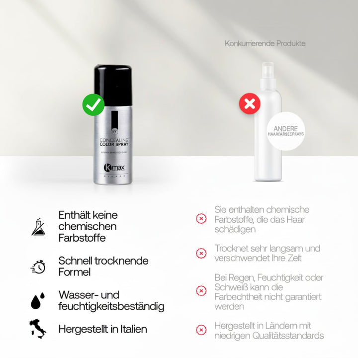 Kmax Color Spray 100ml, Farbspray zur Abdeckung von Haarausfall und grauen Haaren, schnelle und natü
