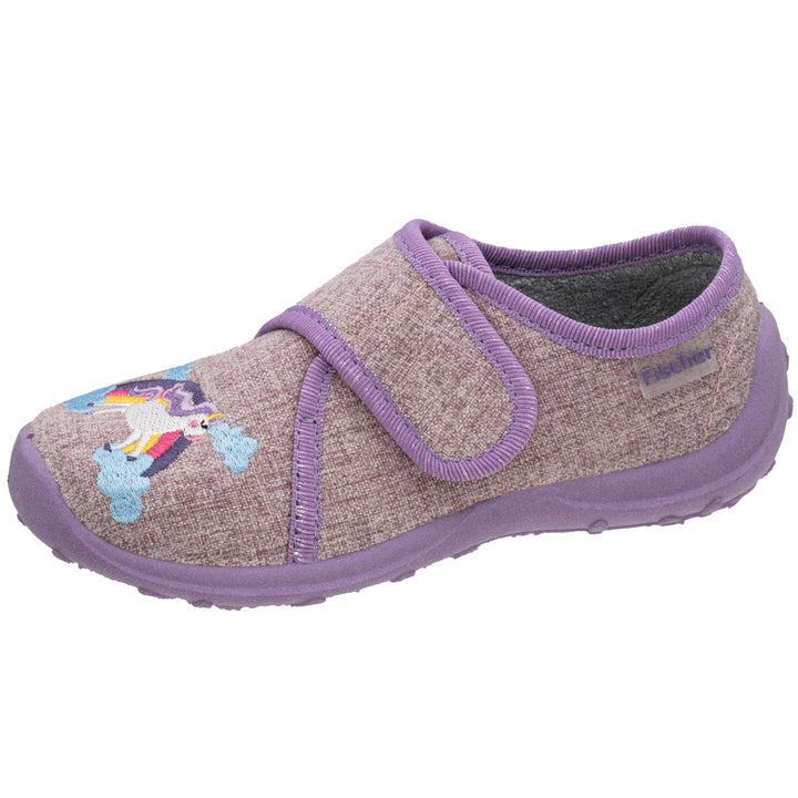 Fischer Kinder Hausschuh Mädchen Mary Jane Ballerina Glitzer Stern 632344 36 EU Flieder, 36 EU Flied