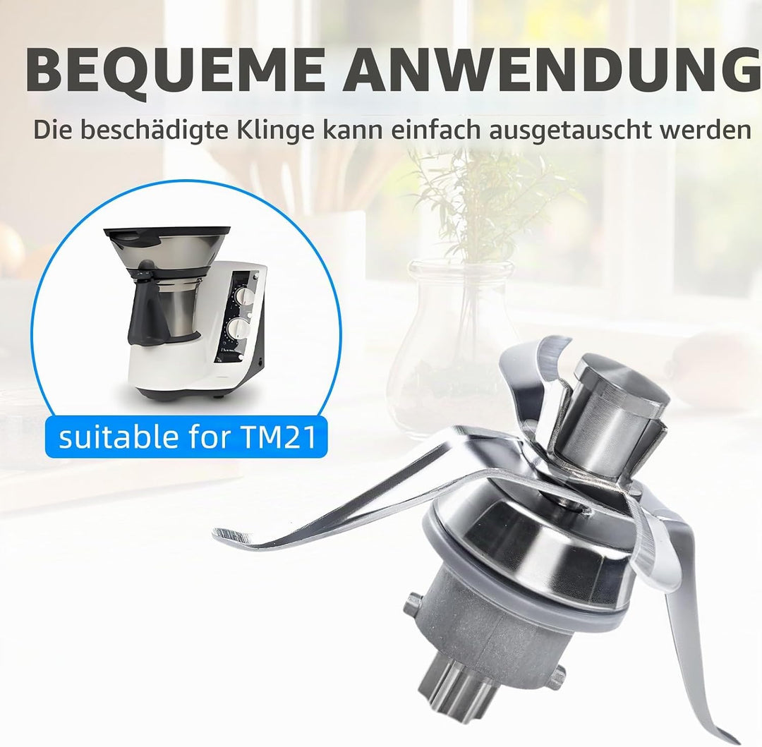 Mixmesser für Thermomix TM21, Messer aus Edelstahl Ersatz kompatibel mit Küchenmaschine, Ersatzmesse