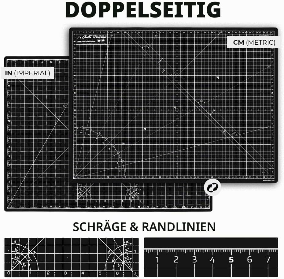 La Canilla Schneidematte A2 Selbstheilend (60x45 cm - 24x18") Cutting Mat Schneideunterlage für Bast