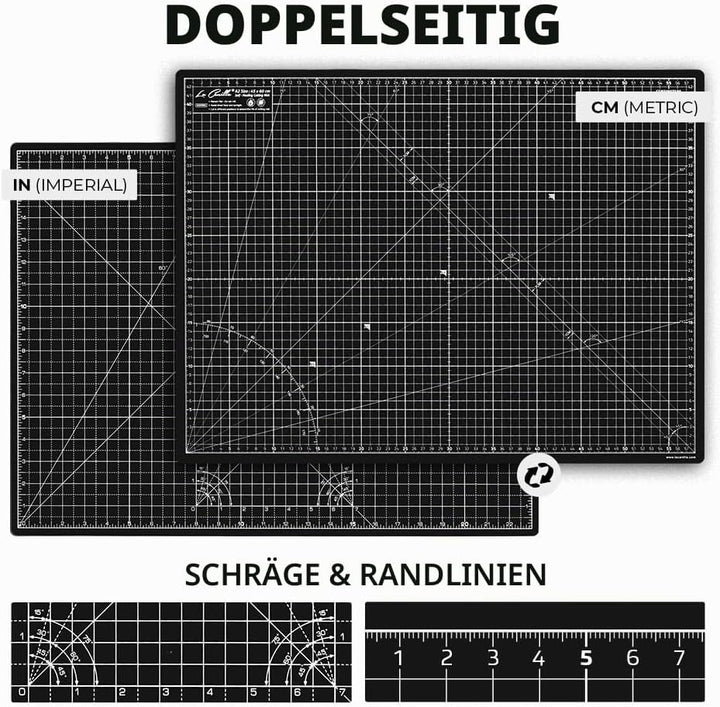La Canilla Schneidematte A2 Selbstheilend (60x45 cm - 24x18") Cutting Mat Schneideunterlage für Bast
