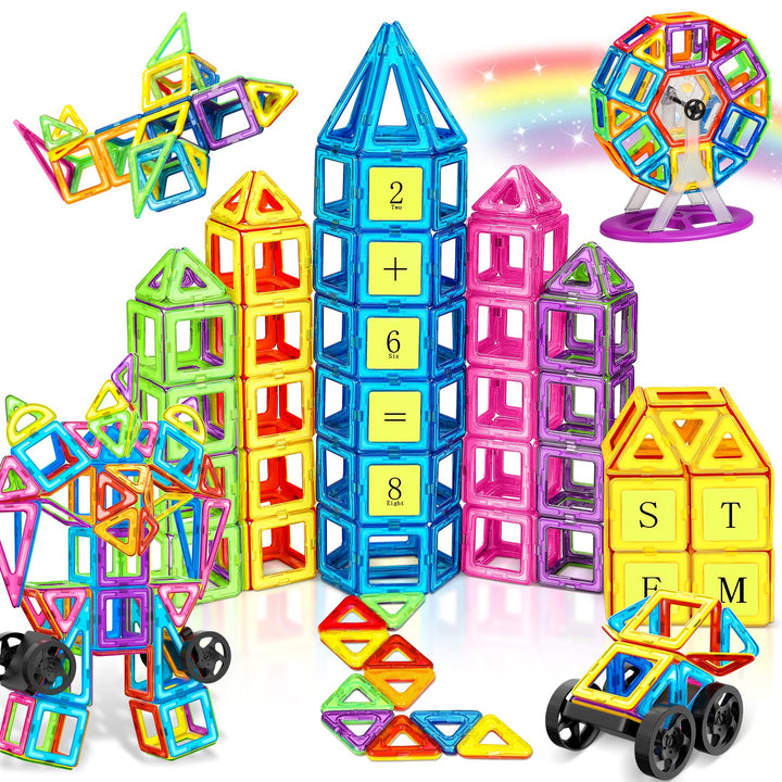 Magnetische Bausteine 120 Teile Konstruktion, Magnetbausteine Magnetspielzeug Magnete Kinder, Magnet