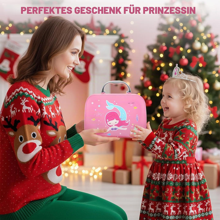 Dreamon Kinderschminke mädchen, Waschbar Make up Spielzeug für Mädchen Kinder Nagellacke mit Koffer