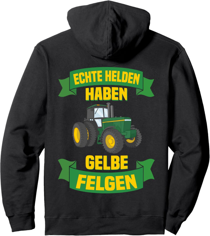 Echte Helden Haben Gelbe Felgen Pullover Landwirt Traktor Pullover Hoodie