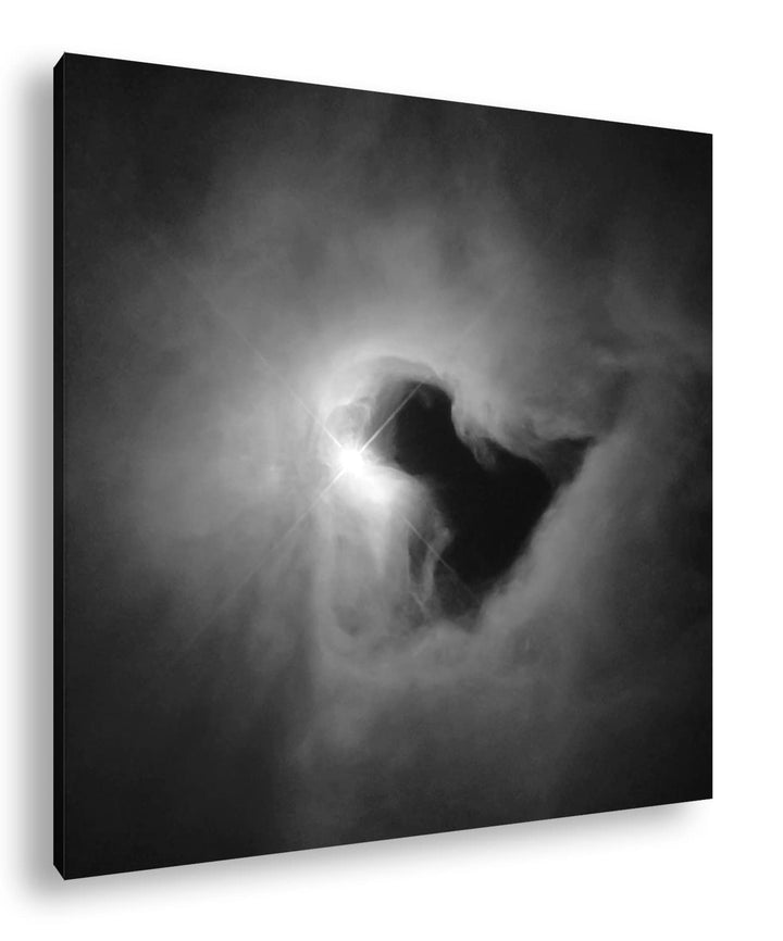 Stern in einem Galaktischen Nebel Format: 70x70 Effekt: Schwarz&amp;Weiss als Leinwandbild, Motiv fertig
