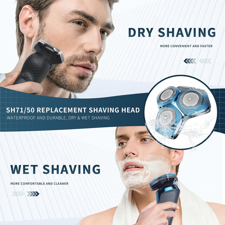 Rasierköpfe SH71/50 kompatibel mit Phil*is Rasierer Serie S5000 (S5XXX), S7000 (S7XXX), SH60/70 und