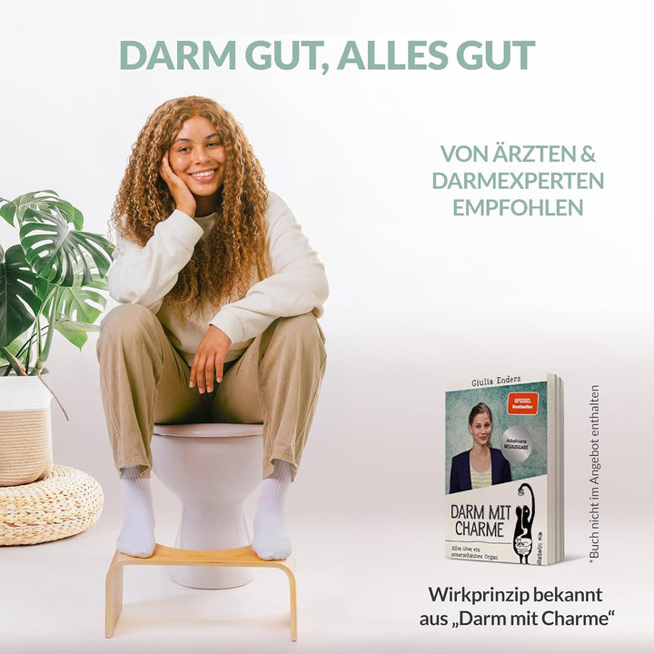 Hey Nature Hoca Holz Mobil Toilettenhocker klappbar aus FSC Bambus gegen Hämorrhoiden, Verstopfung &