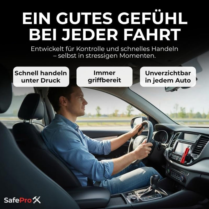 Notfallhammer Auto mit Gurtschneider - Lebensrettender Kompakt Federkörner Glasbrecher - Sicherheit