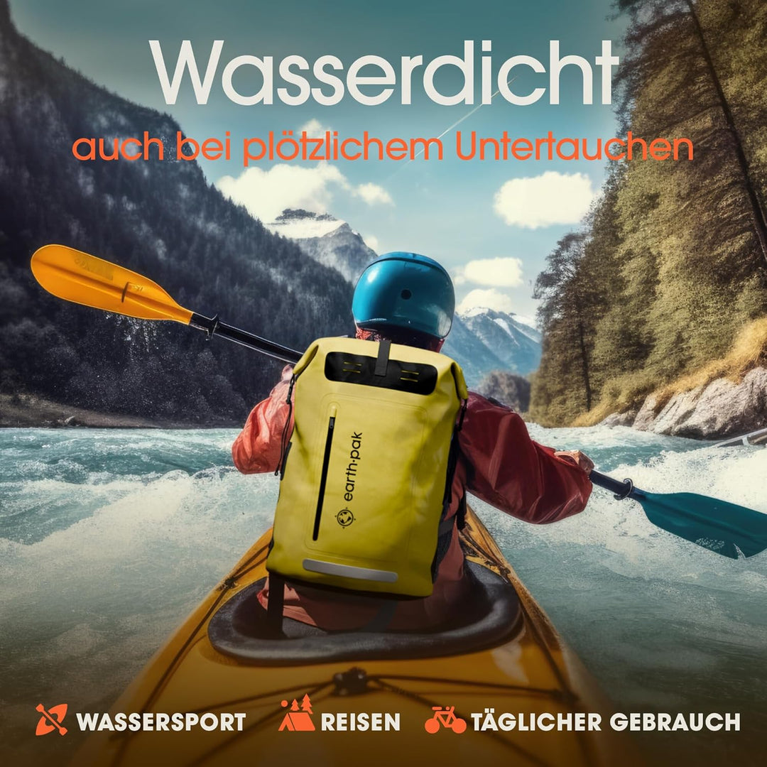 Earth Pak wasserdichter Rucksack – 35L / 55L Waterproof Backpack mit leistungsstarkem Rolltop Rollve