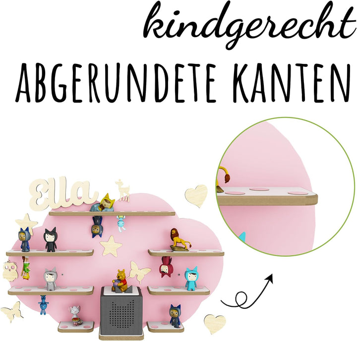 Aufbewahrung Regal für Tonie Figuren, Ablage für Toniebox, Halterung für Musikbox und magnetische Sp