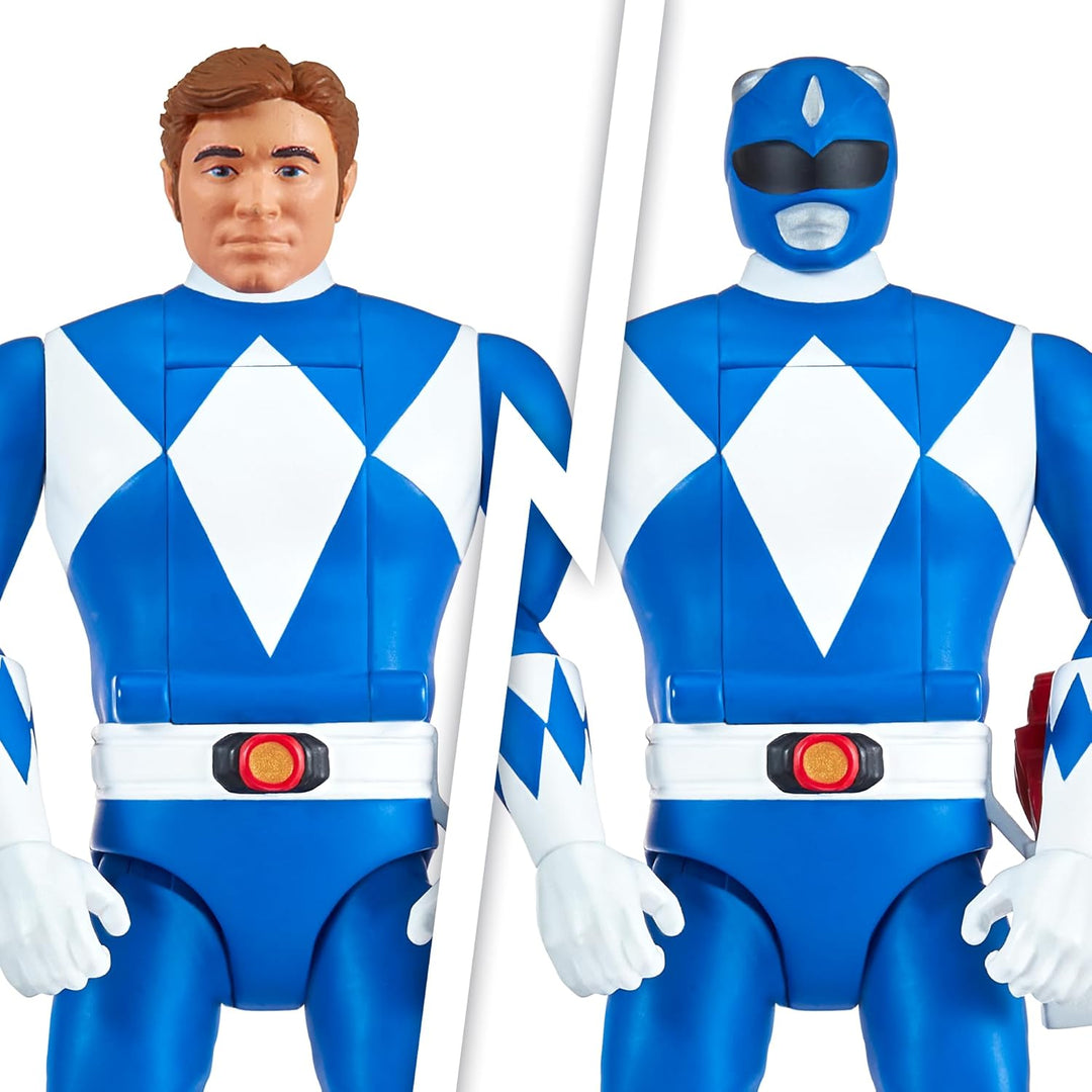 Power Rangers - Auto-Morphin, 2-in-1-Figur mit Gelenken, 15 cm, Blauer Ranger – Billy Cranston, für