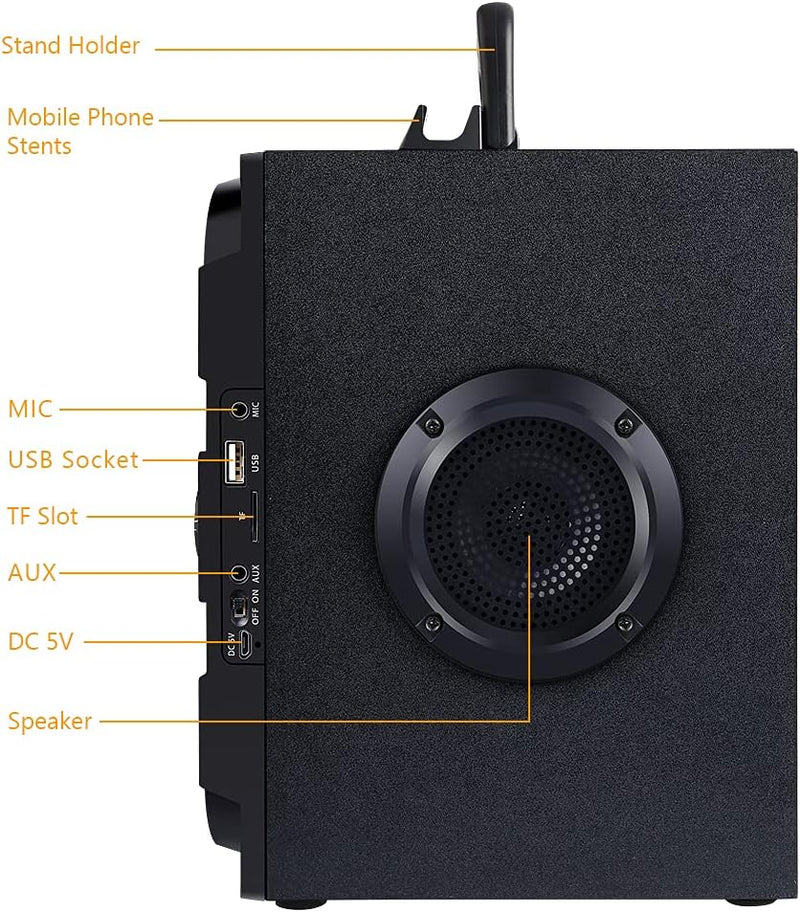 Bluetooth Lautsprecher, 40W(60W Gipfel) Bluetooth 5.0 Box Musikbox mit doppelten Tieftönern, Tragbar