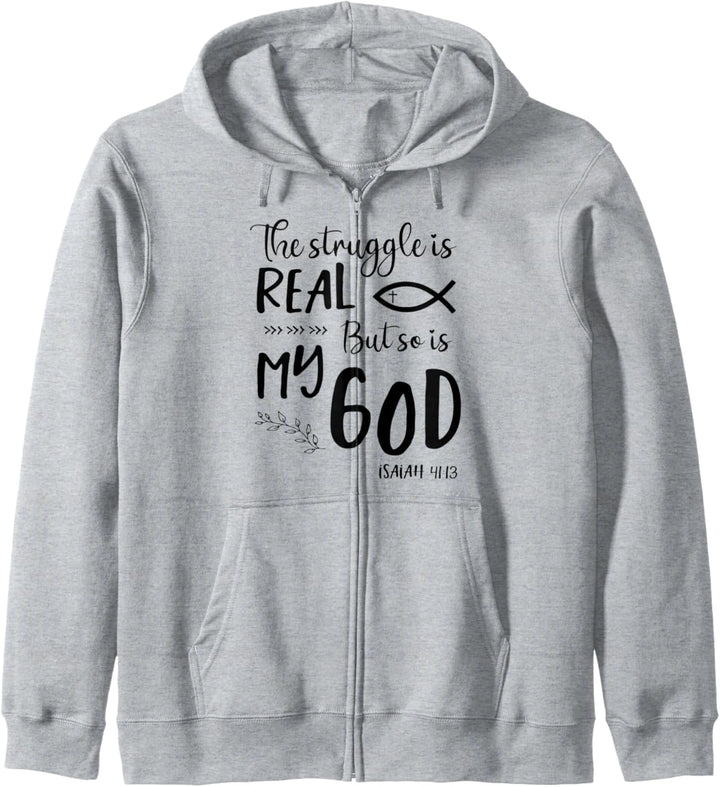 Jesus Christian Gift Struggle Real So Is God Prayer Warrior Kapuzenjacke