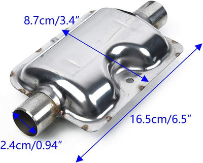 YlRNhe Standheizung Edelstahl Auspuff Schalldämpfer, 24mm Abgasschlauch Schalldämpfer Set Für Autos