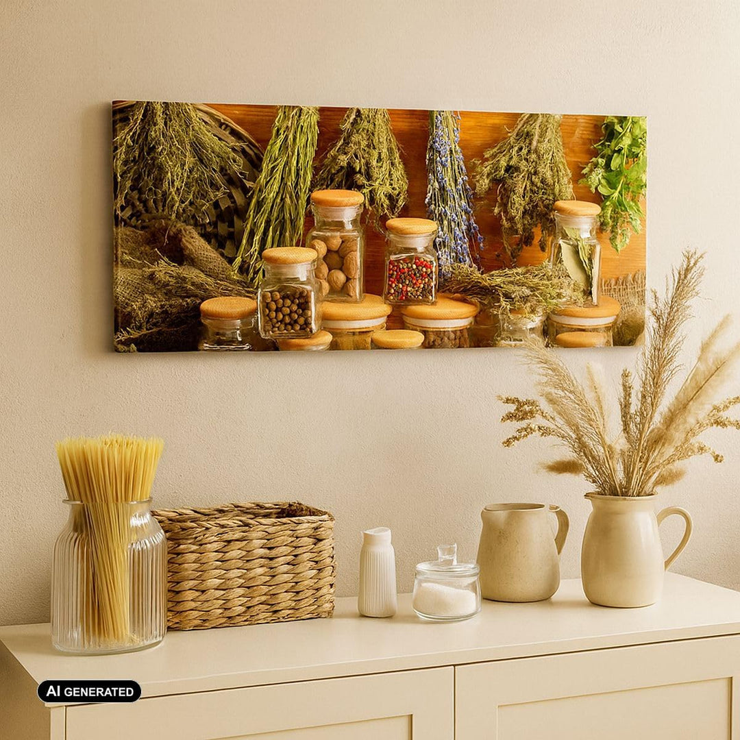Wandbilder Dekoration Wohnzimmer Aromatisch duft flasche kräuter Panorama Bilder auf Leinwand 120x50