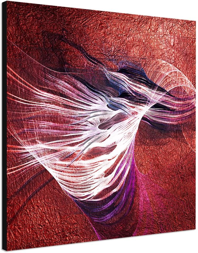 Paul Sinus Art Bild auf Leinwand Abstrakt301_60x60cm rotbraun Schleife Abstraktes Motiv quadratische