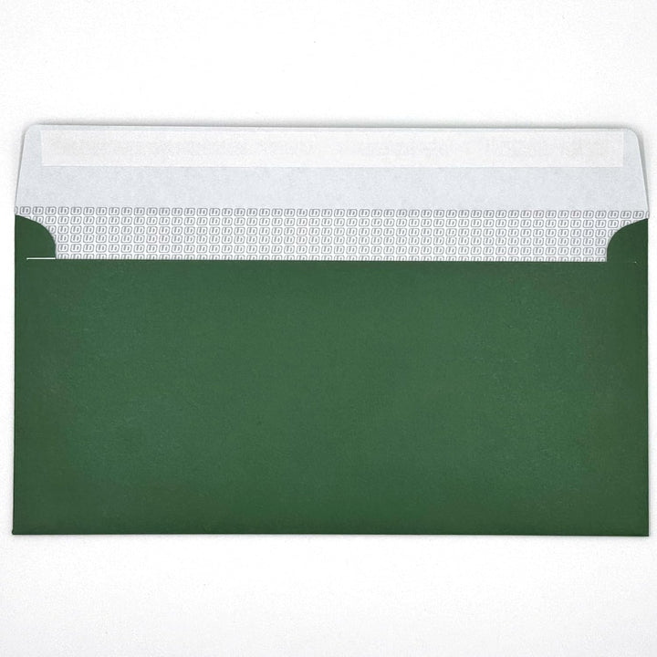 100 Umschläge mit Fenster, Grün, Tannengrünn, DIN lang = 220 x 110 mm, Haftklebestreifen, Fensterkuv