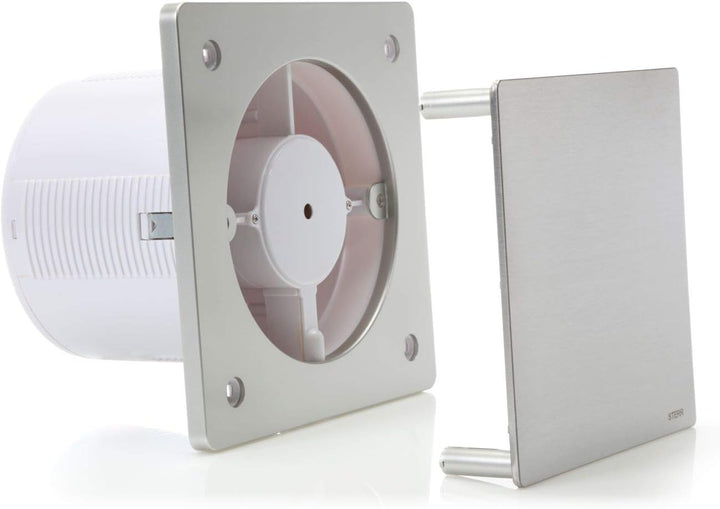 STERR Abluftventilator, 150 mm, leise, für Badezimmer, 150 mm, silberfarben BASIC STYLE 150 mm, BASI