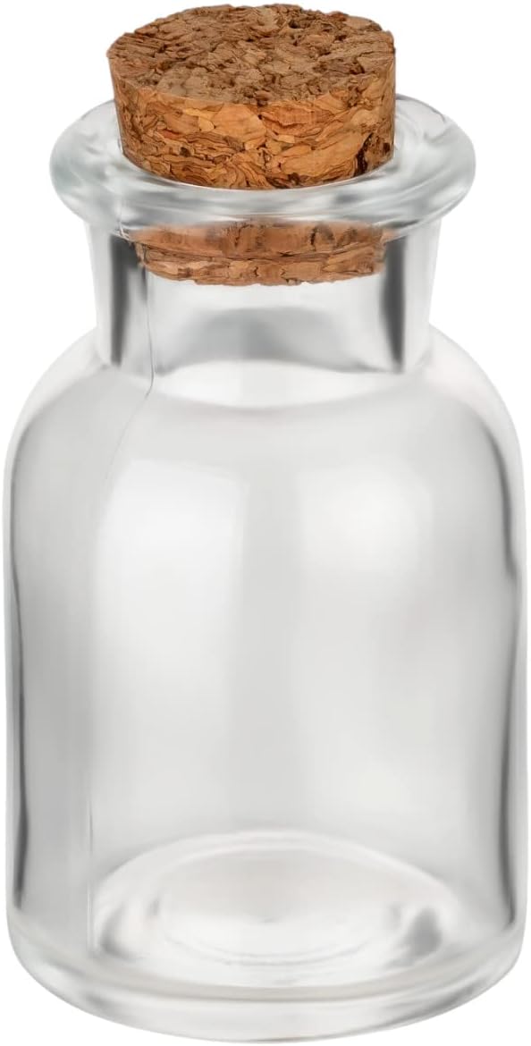 gouveo 48er Set Gewürzgläser 30 ml rund mit Korken - Kleine Korkengläser mit Korkverschluss - Leere