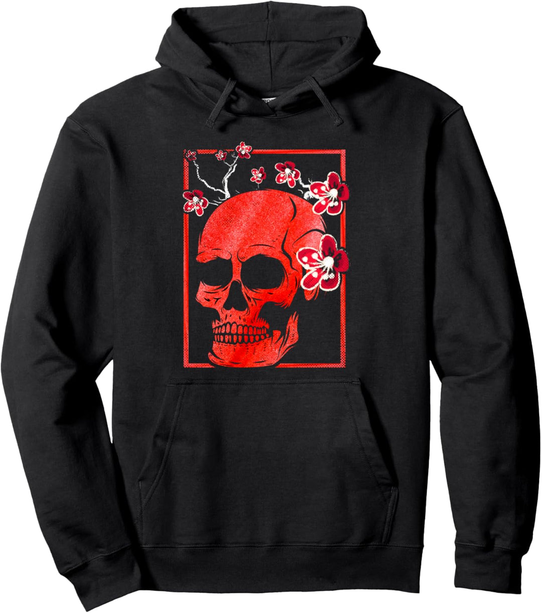 Japanischer Dämon Kunst Schädel Teufel Harajuku Ästhetik Pullover Hoodie