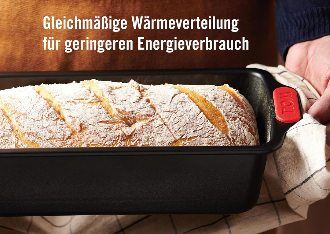 Woll Bakeware Kastenform 28 cm, mit hitzebeständigen Silikongriffen bis 230°C, PFAS-frei, zweilagige