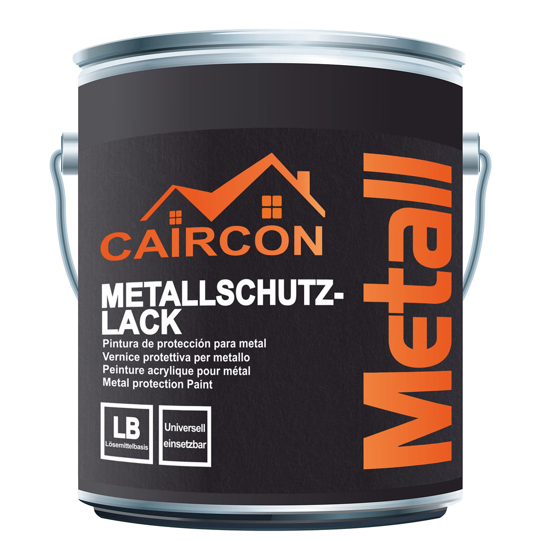 CAIRCON Metalllack Metallfarbe seidenmatt für Metall Stahl Eisen - Silbergrau 2,5L 2.50 l (1er Pack)
