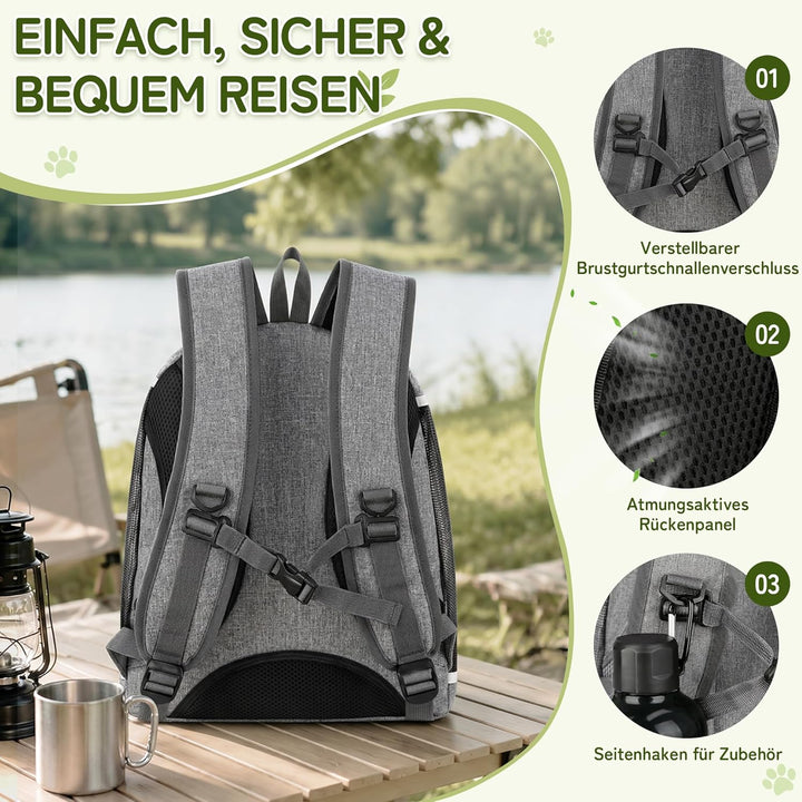 ALLSOPETS Haustier Hunde Rucksäcke Tragbar Transport Rucksack Reisen Tragetasche für Haustiere Reise