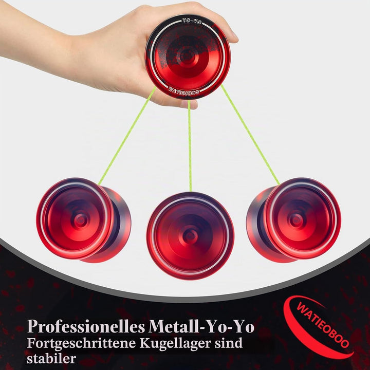 WATIEOBOO Yoyo Professionelles Nicht reagierendes Yo-yo für Erwachsene, Metall, reaktionsschnelles Y